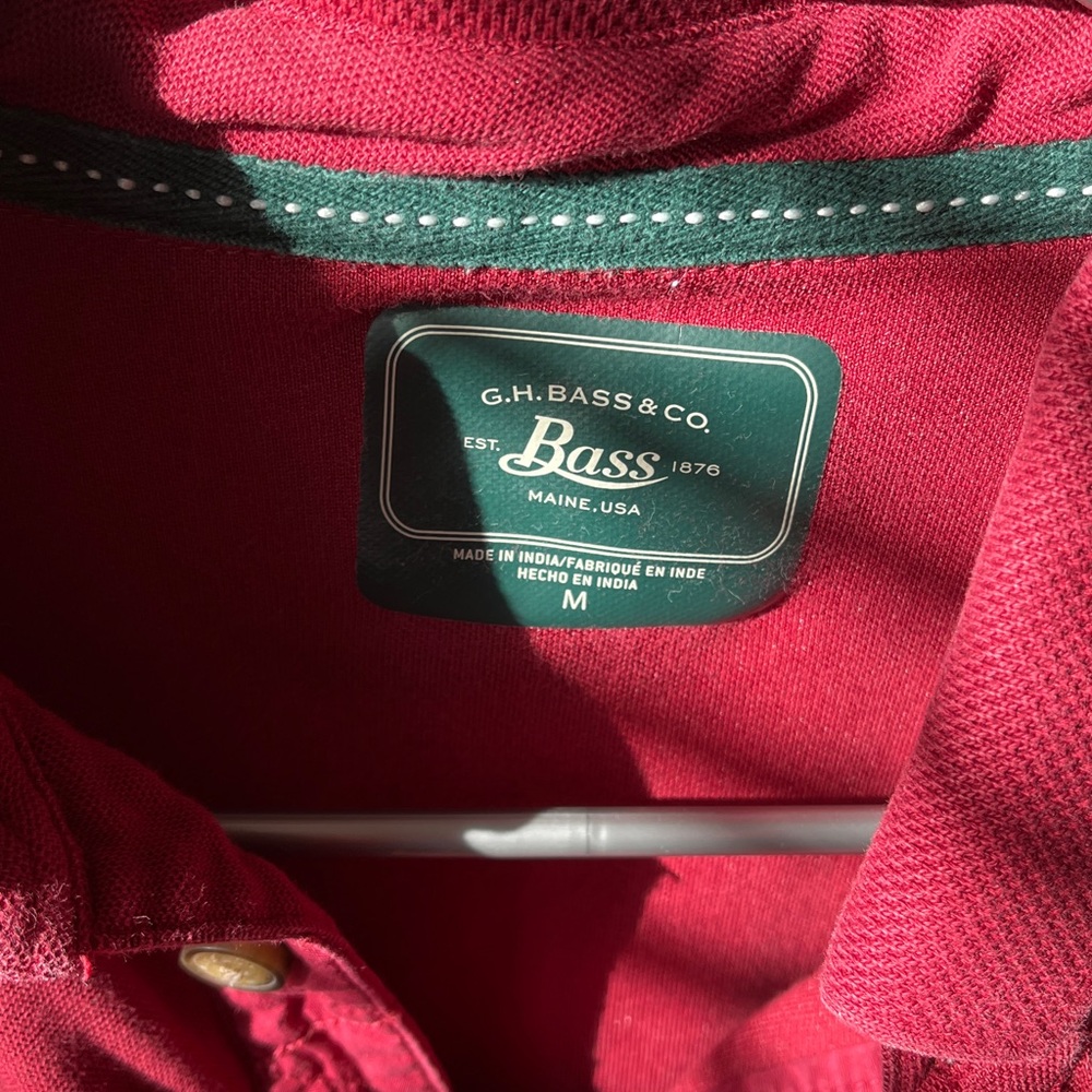 Bass men’s shirt, dark red - Picture 2 of 6